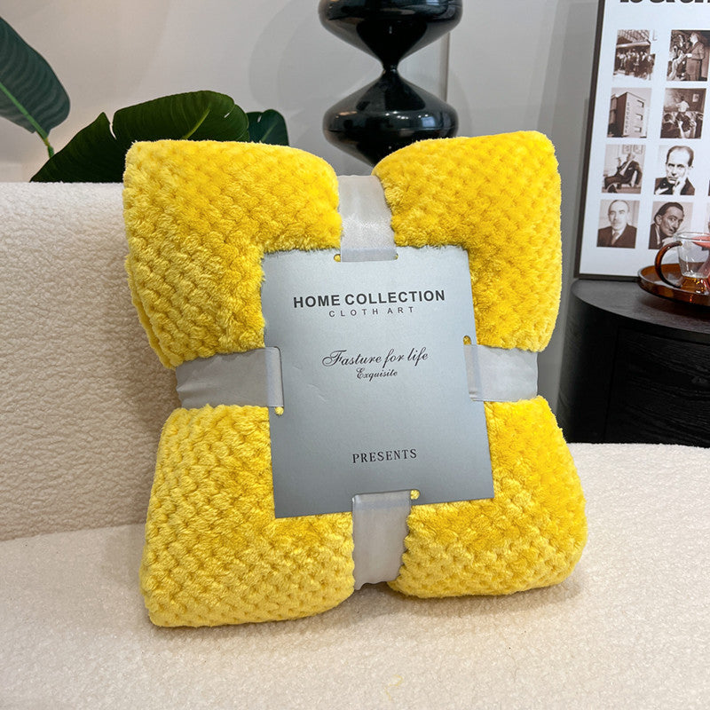 Solid Grid Flannel Blankets And Throws