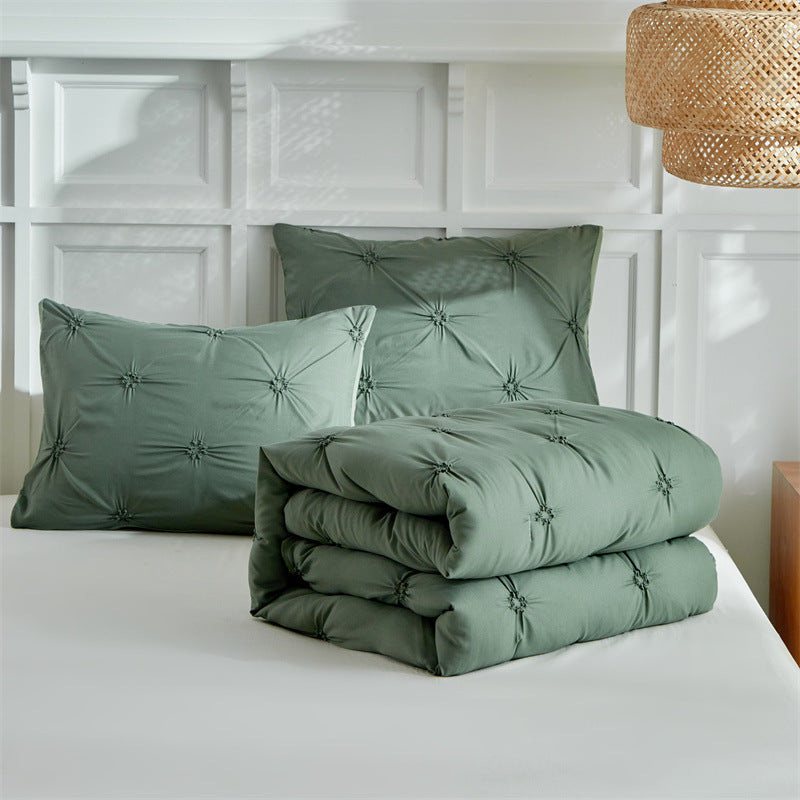 Wholesale Pinch Flower Green Comforter Sets