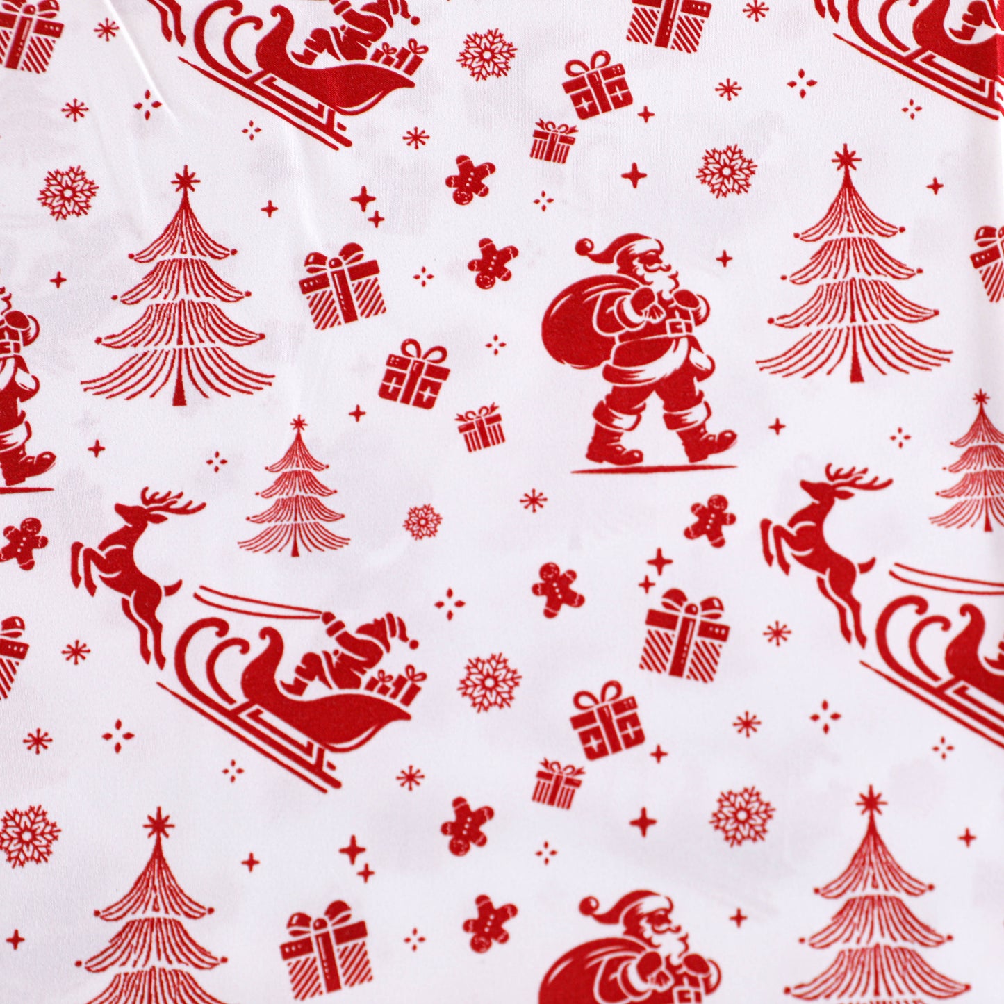 Red Christmas Print Bed Sheet Set