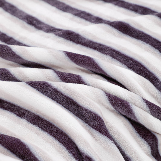Purple Stripe Flannel Blanket Throw
