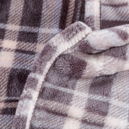 Brown Plaid Flannel Blanket