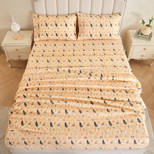 Wholesale Yellow 4Pc Bed Sheets Set