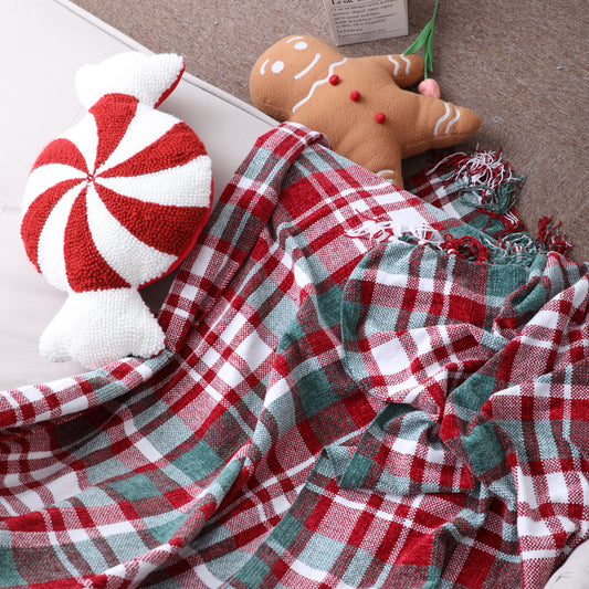 Christmas Tassel Chenille Blanket