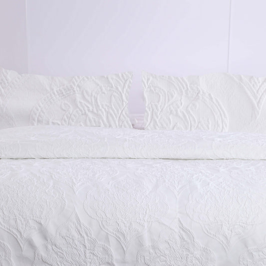 Wholesale Luxury White Jacquard Duvet Cover Set