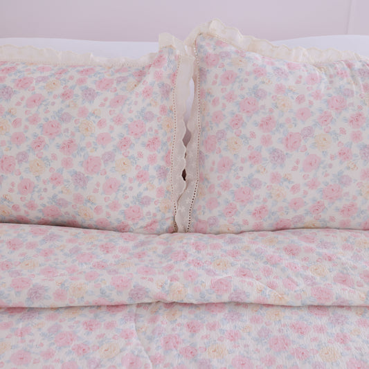Wholesale Elegant Pink Printed Floral Duvet Cover Set
