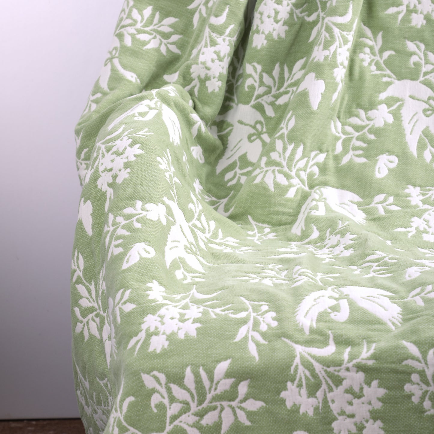 Green Swan Woven Blanket