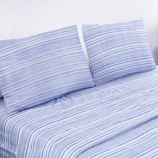 Wholesale Imitation Cotton Stripes Bed Sheet Set