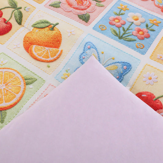 Colorful Fruit & Flower Print Comforter Set