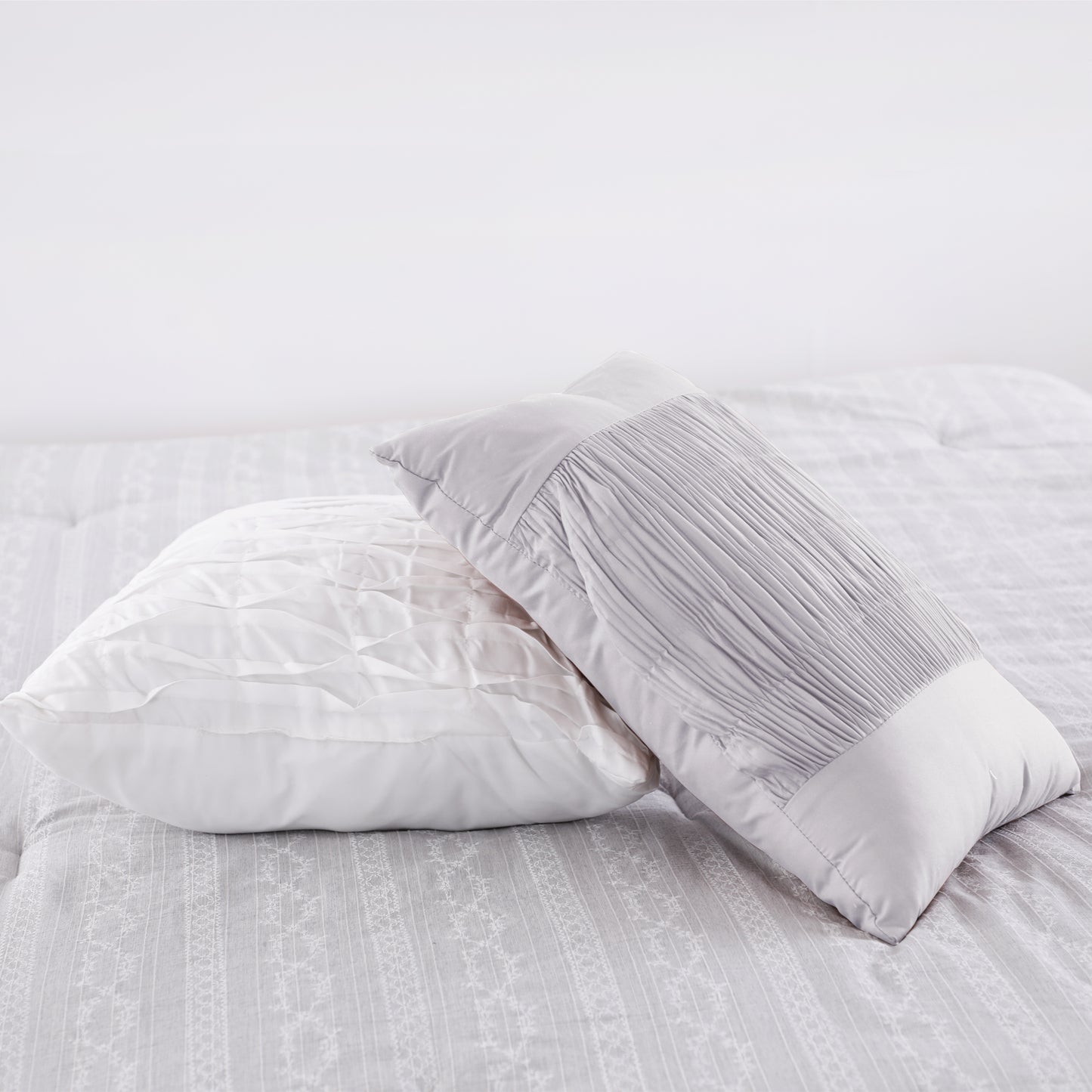 Light Gray Lace Print Comforter Sets