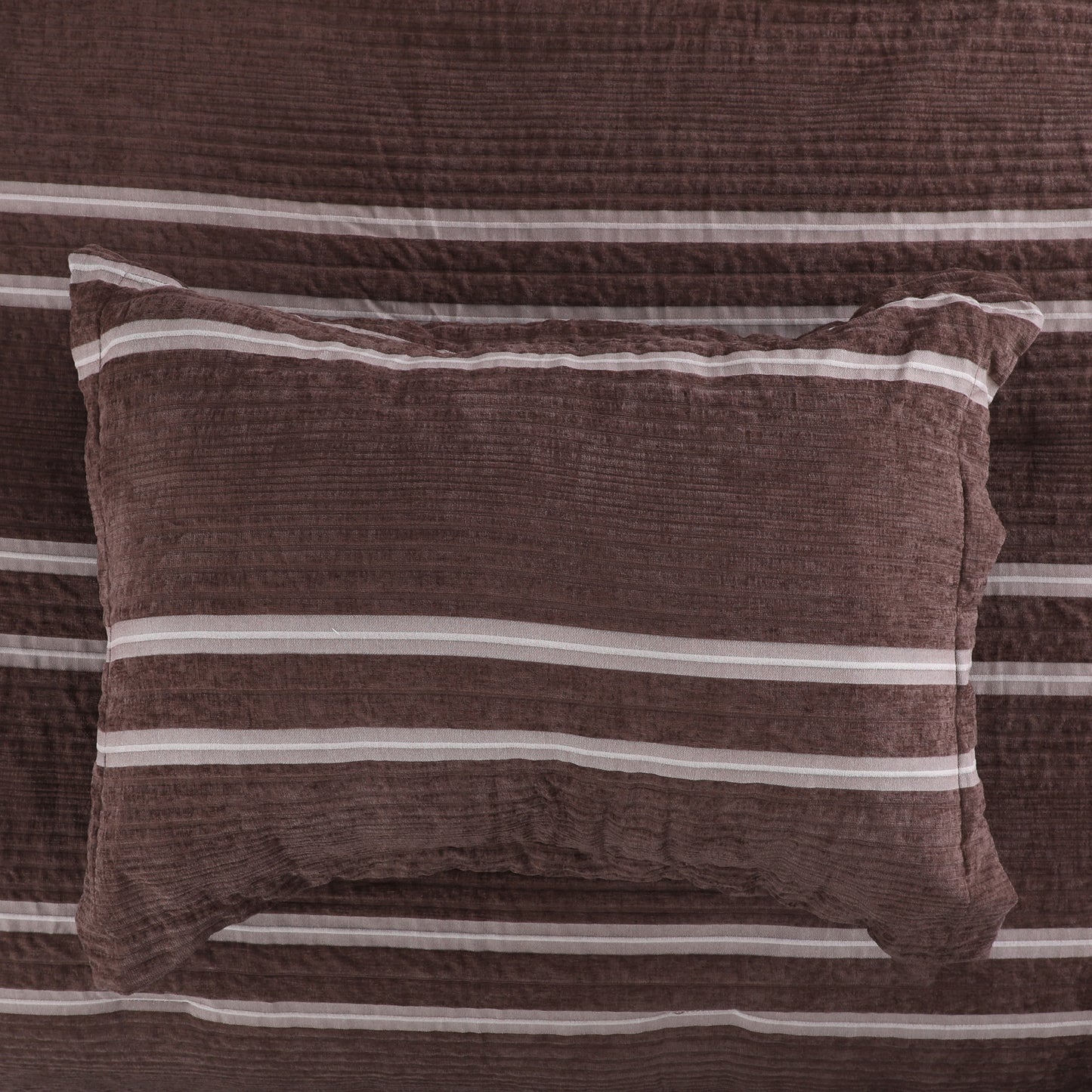 Minimalist Brown Striped Comforter Set