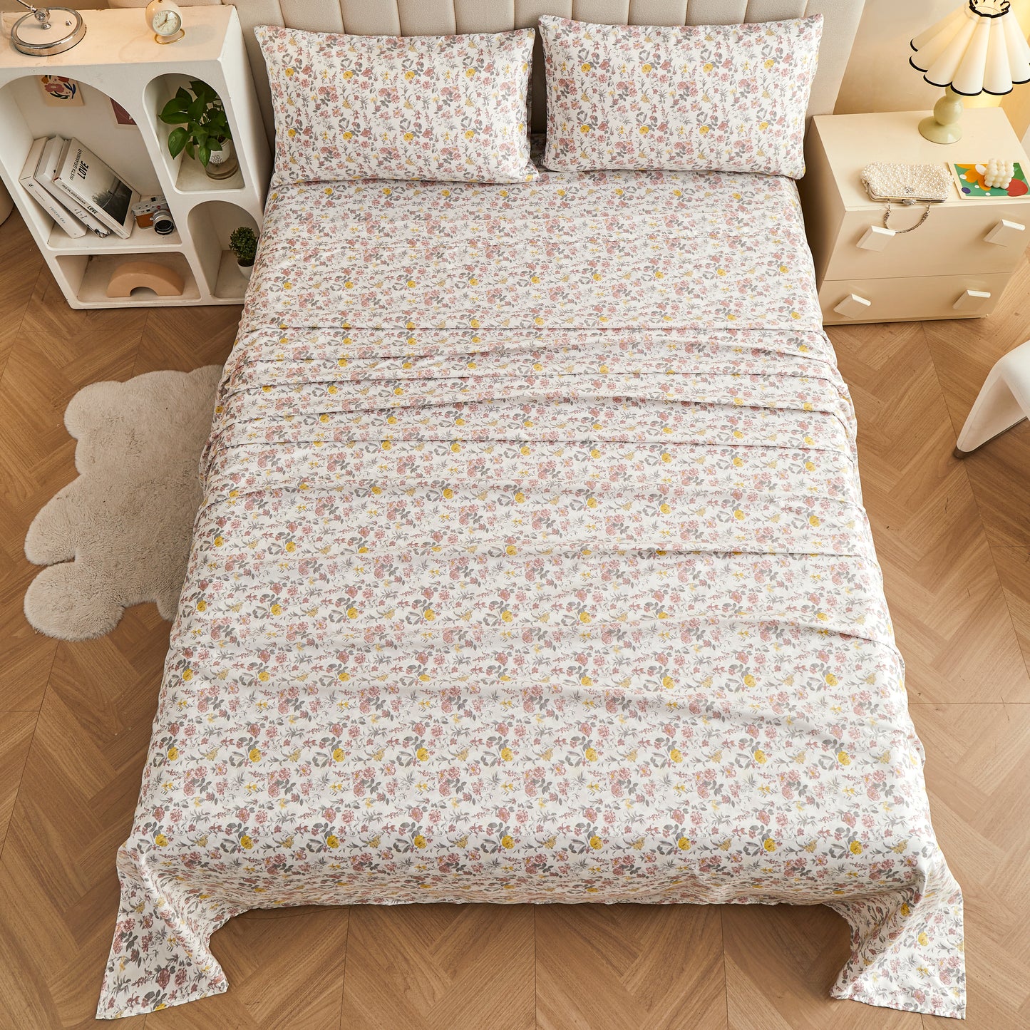 Flower Brushed Fabric Bedding