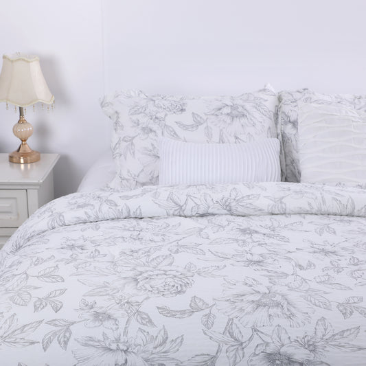 Sketch Floral 5 Piece Comforter Set