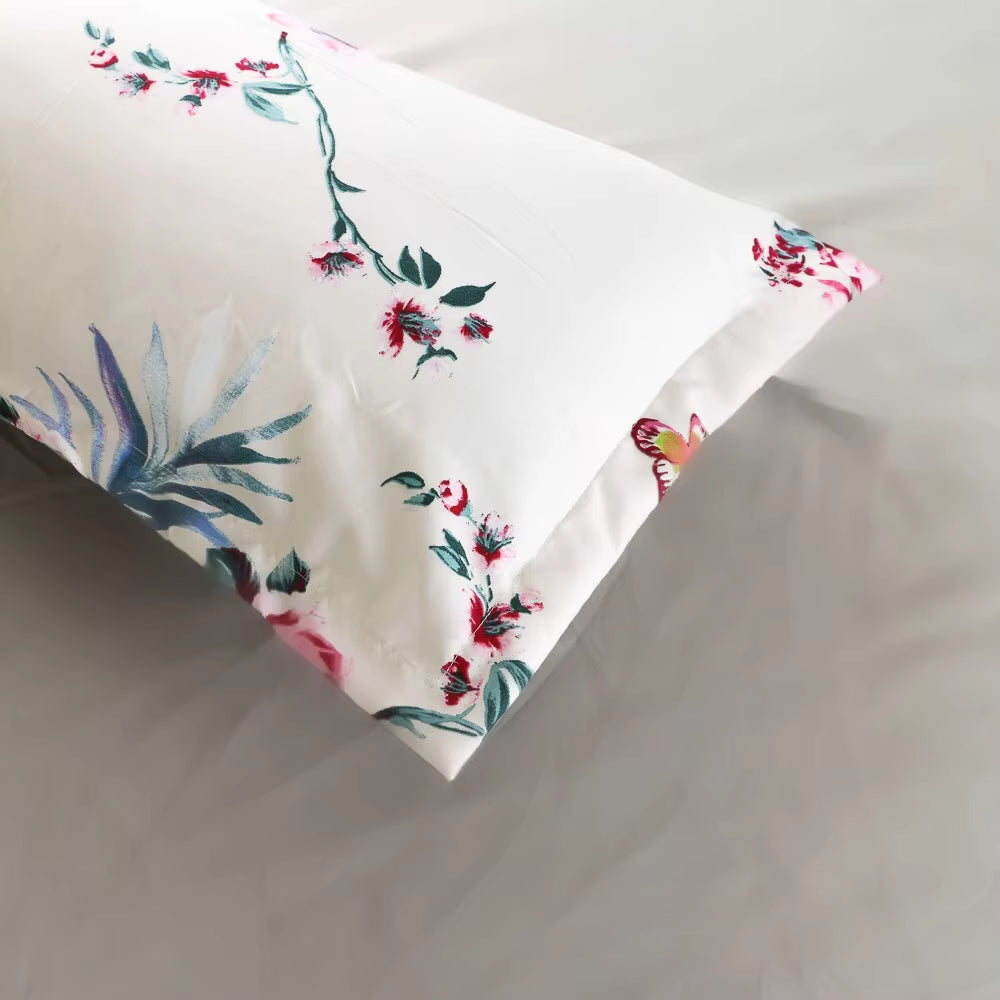 135g Polyester Plant Flower Printed Comforters Set