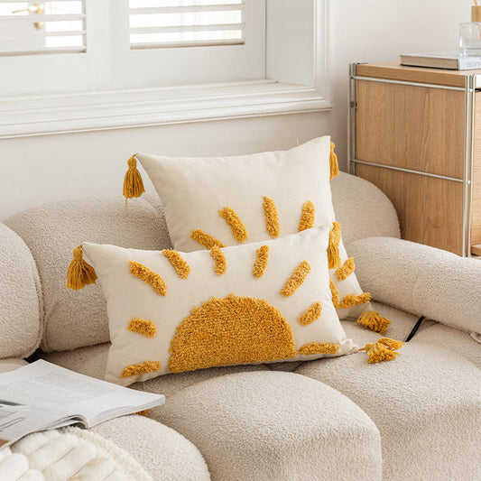 3D Embroidered Tassel Tufted Sofa Cushion