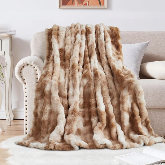 Tie-dye Fax Fur Fleece Blanket Throw