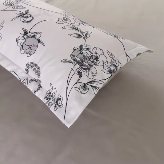 135g Polyester Plant Flower Printed Comforters Set