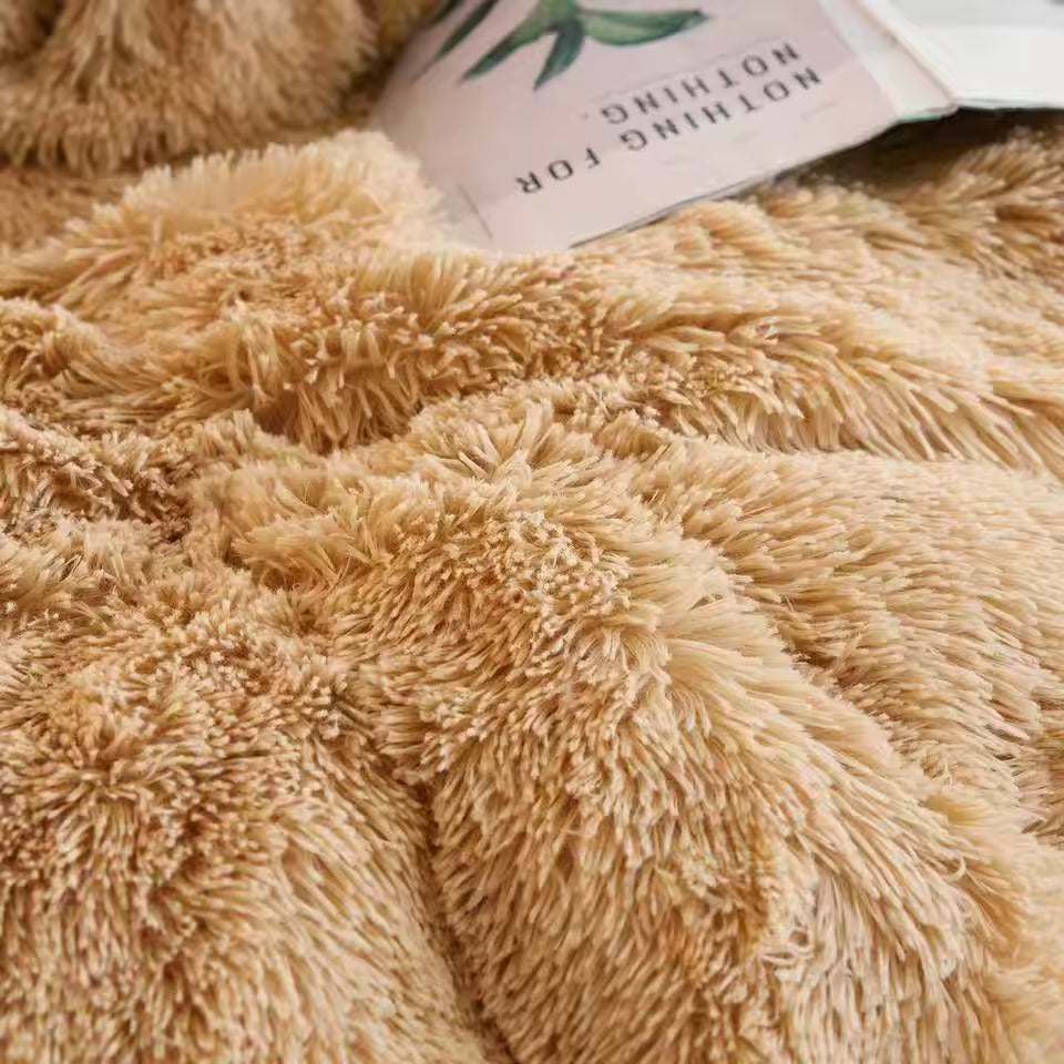 Plush Rainbow Color Fluffy Comforter Sets