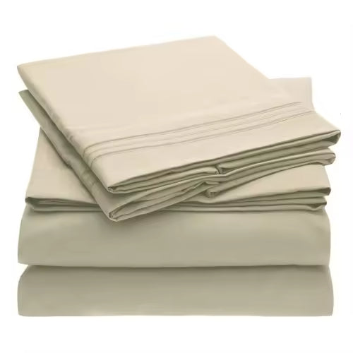 Custom Solid Color Printed Microfiber Bed Sheets Set