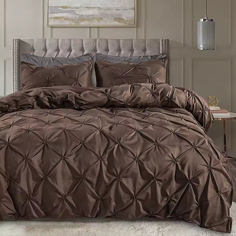 Floral Embroidery Solid Colors Comforters Set