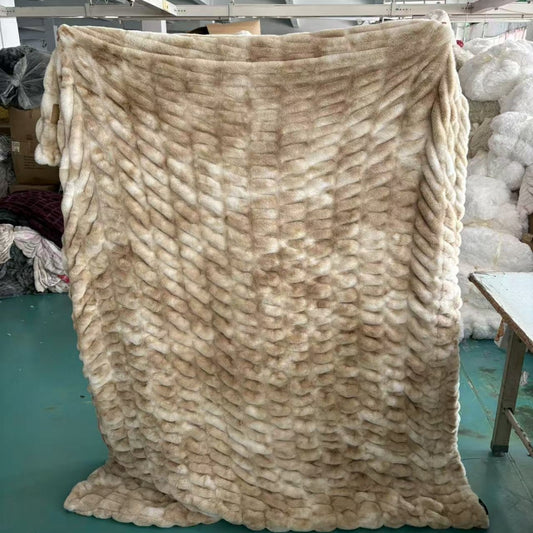 Spandex Faux Rabbit Fur Blanket