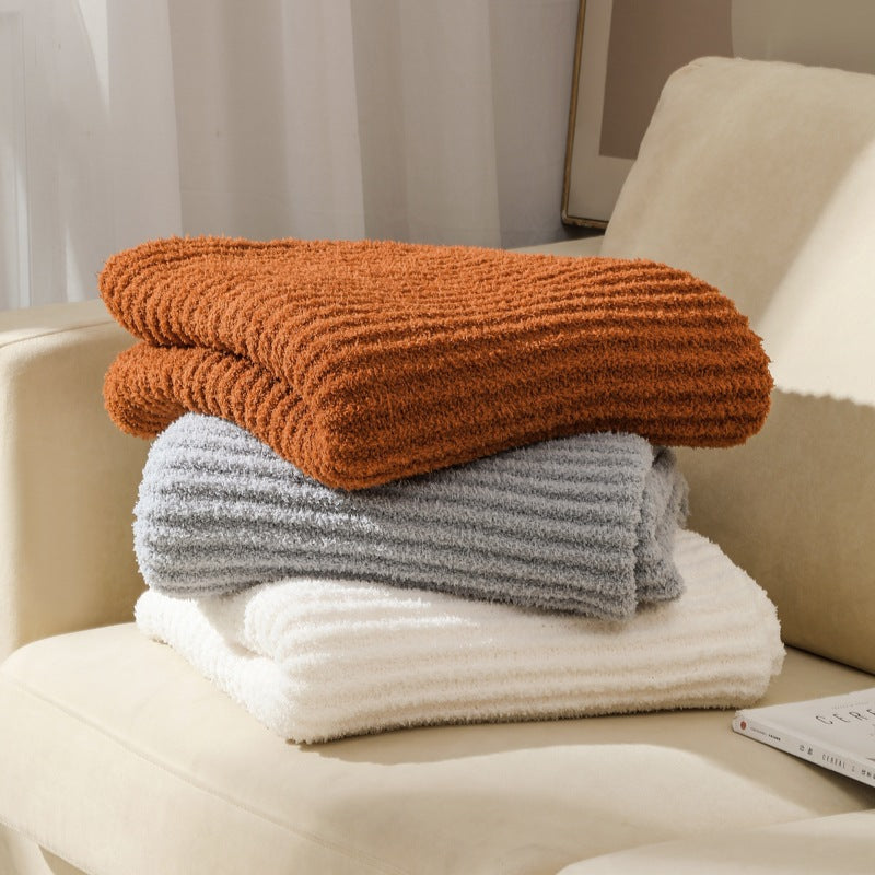 Cozy Rib Knitted Fleece Throws and Blankets