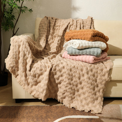 Waffle Cozy Crochet Soft Fleece Throws and Blankets