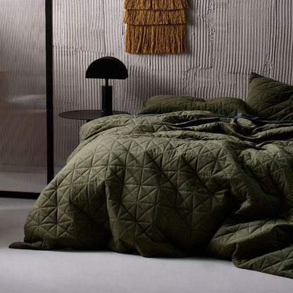 Brushed Solid Pleated Quilted Sets