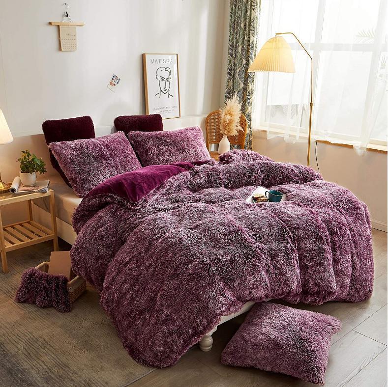 Wholesale Plush Soft Fax Fur Duvet Cover Set