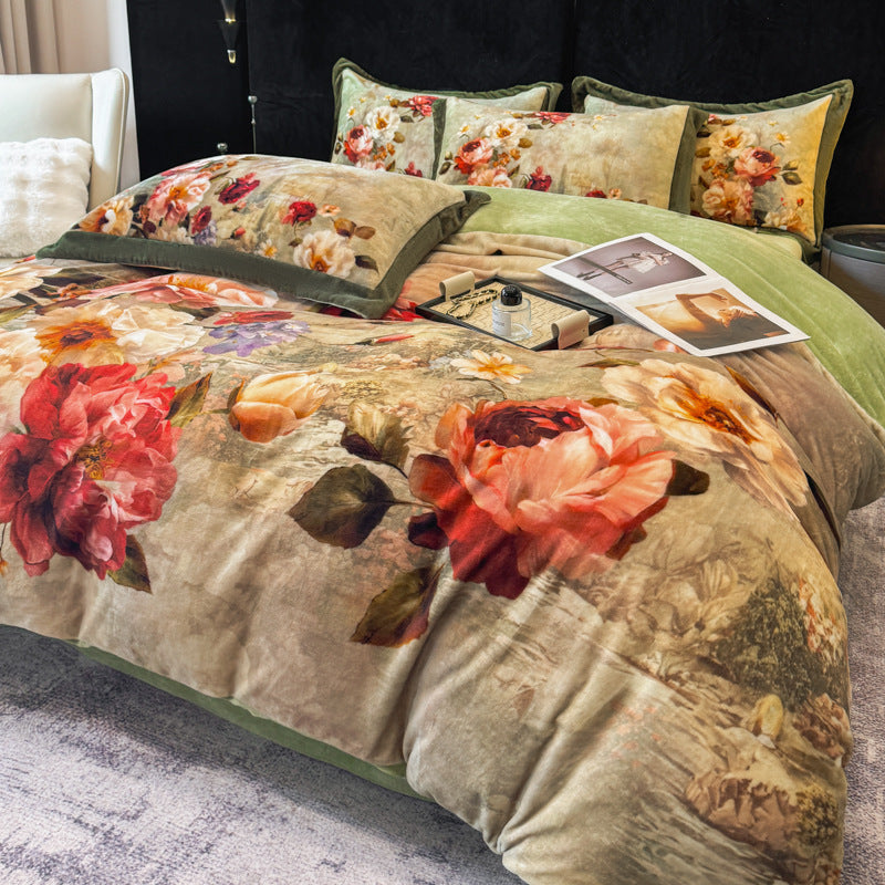 Milk Velvet Printed Duvet Cover Sets