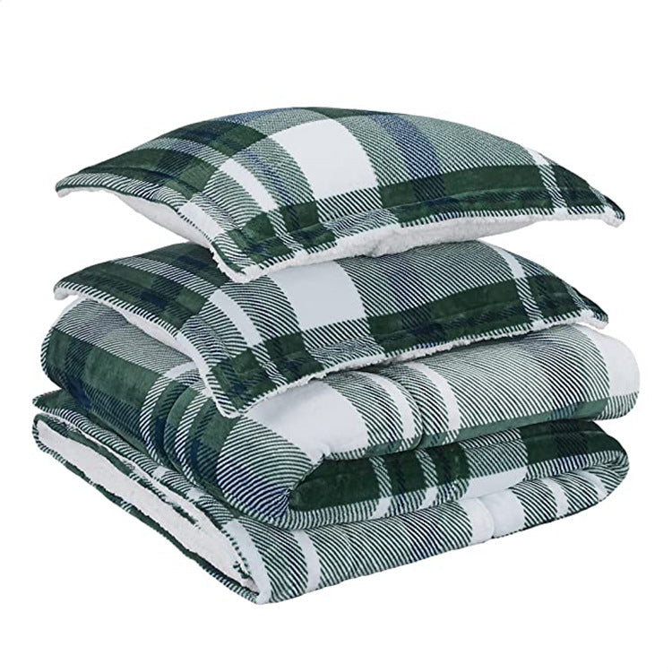 Micromink Checkered Pattern Comforter Sets