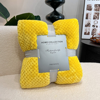 Solid Grid Flannel Blankets And Throws