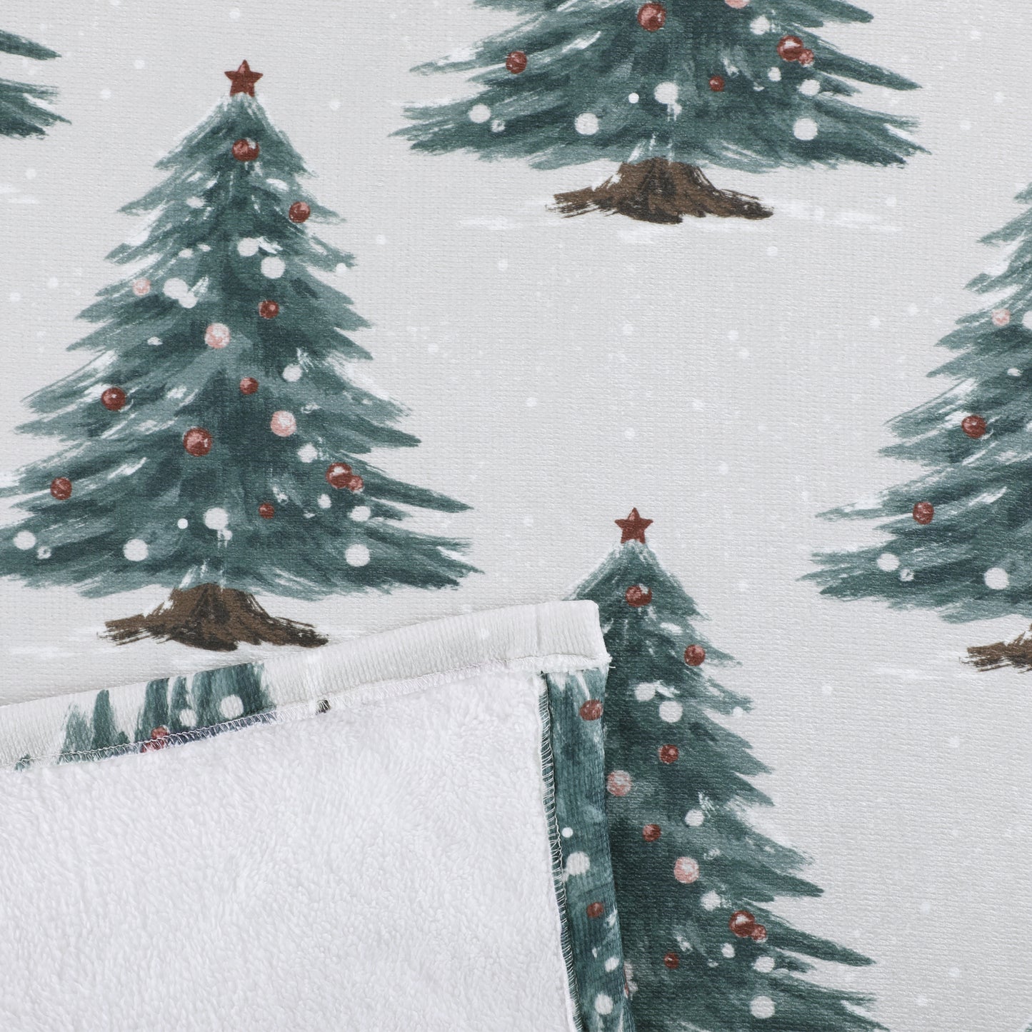 Christmas Tree Chenille Bonded Plush Blanket