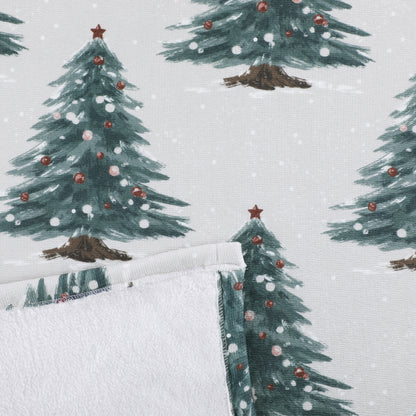 Christmas Tree Chenille Bonded Plush Blanket