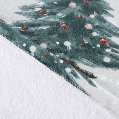 Christmas Tree Chenille Bonded Plush Blanket
