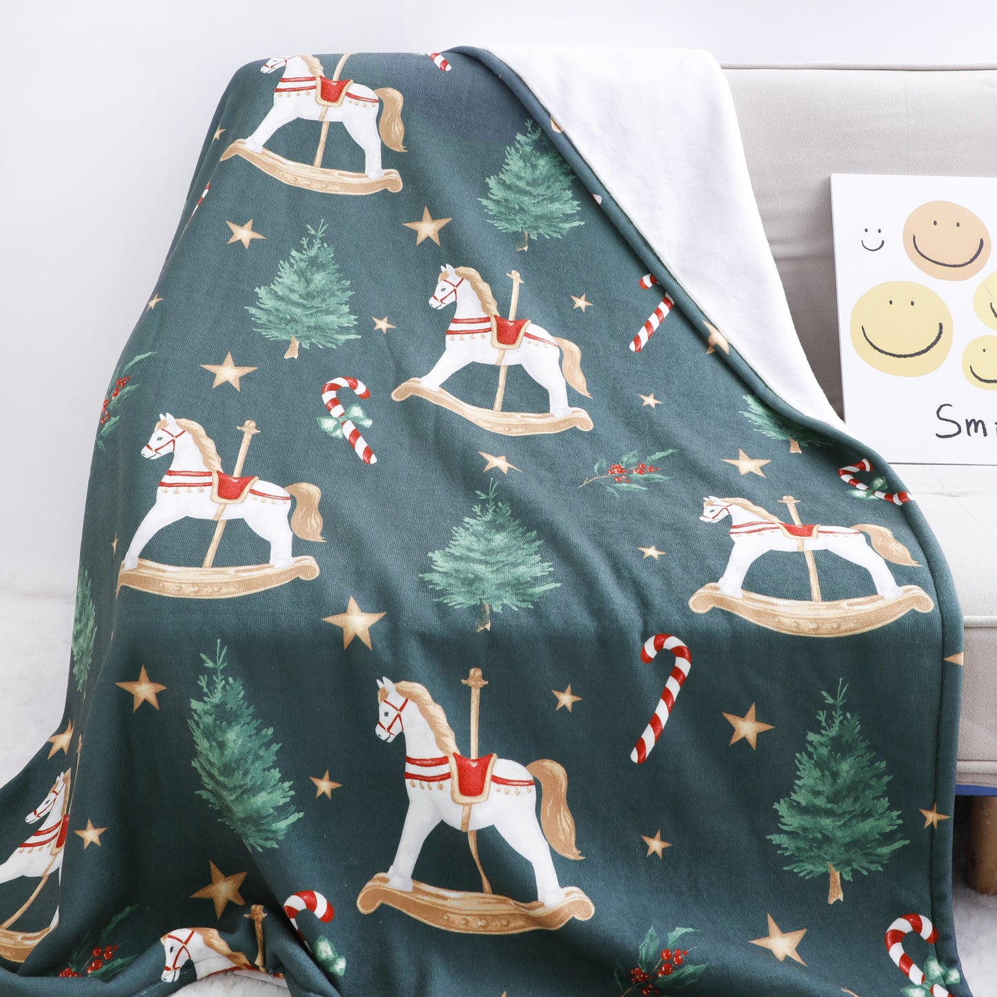 Christmas Chenille Bonded Plush Blanket