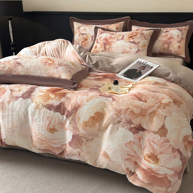Milk Velvet Printed Duvet Cover Sets