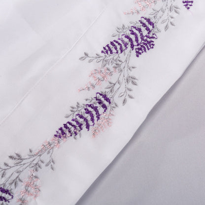 Wholesale Solid Embroidered Bed Sheet Set