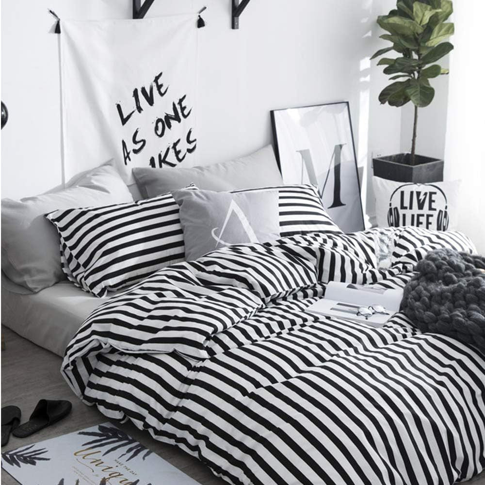 Wholesale Breathable Stripe Printed Duvet Cover Set
