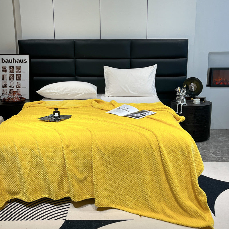 Solid Grid Flannel Blankets And Throws