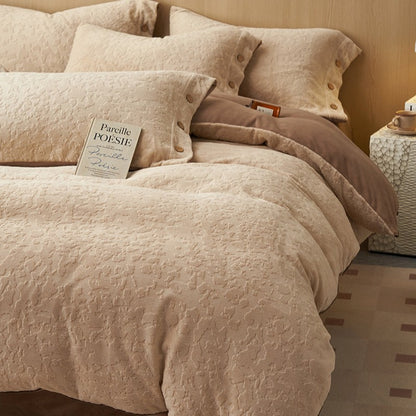 Winter Thick Milk Velvet Jacquard Duvet Cover Sets