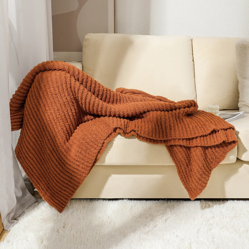 Cozy Rib Knitted Fleece Throws and Blankets
