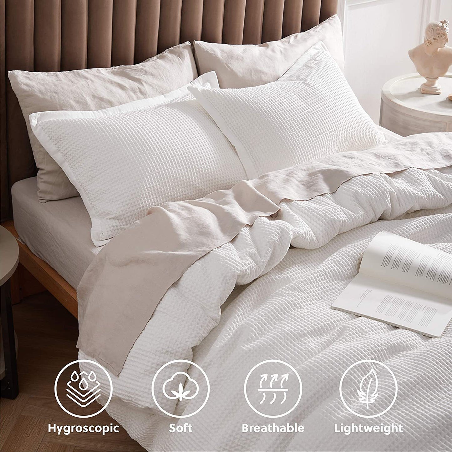 Wholesale Waffle Weave Jacquard Duvet Cover Set