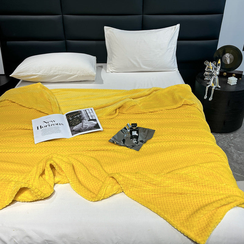 Solid Grid Flannel Blankets And Throws