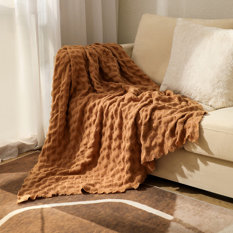 Waffle Cozy Crochet Soft Fleece Throws and Blankets