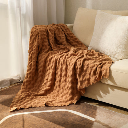 Waffle Cozy Crochet Soft Fleece Throws and Blankets
