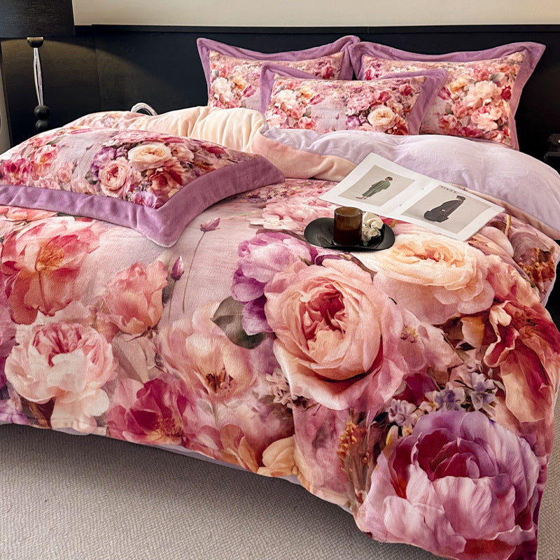 Milk Velvet Printed Duvet Cover Sets