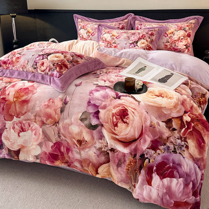 Milk Velvet Printed Duvet Cover Sets
