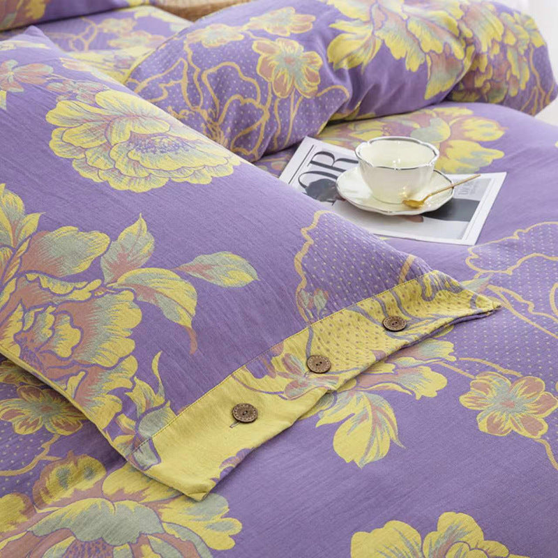 Simple Jacquard Floral Duvet Cover Sets