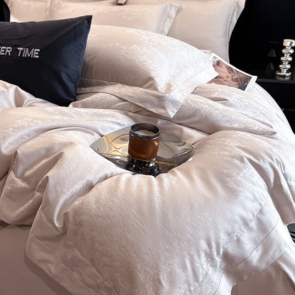 Pink Jacquard Cotton Duvet Cover Sets