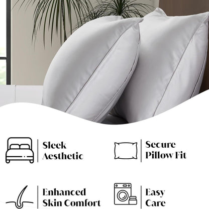 Double Stitched Grey 100% Bamboo Bed Sheet Set